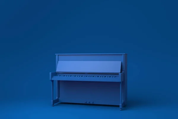 Niebieski Fortepian Grand Niebieskim Tle Minimalny Pomysł Koncepcyjny Twórczy Monochromatyczne — Zdjęcie stockowe