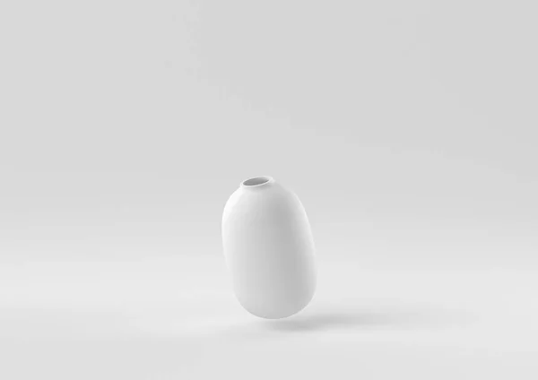Weiße Keramik Die Vor Weißem Hintergrund Schwebt Minimale Konzeptidee Kreativ — Stockfoto