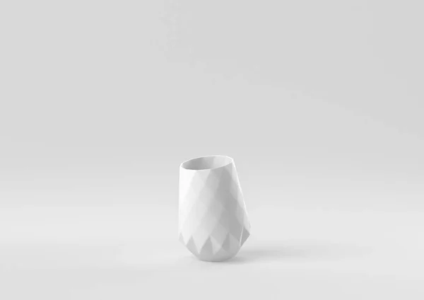 White Vases Floating White Background Minimal Concept Idea Creative Monochrome — Stock Photo, Image