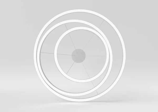 Wit Glow Licht Rond Witte Achtergrond Minimaal Concept Idee Creatief — Stockfoto