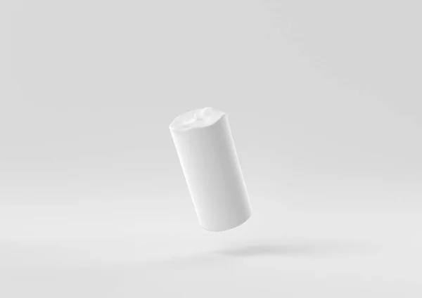 Bougie Blanche Fond Blanc Concept Minimal Idée Créative Monochrome Rendu — Photo