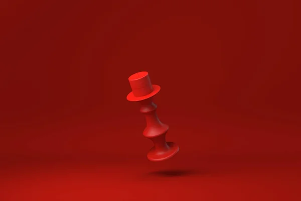Red Candle Držák Červeném Pozadí Minimální Koncepce Nápadu Kreativní Monochromatický — Stock fotografie