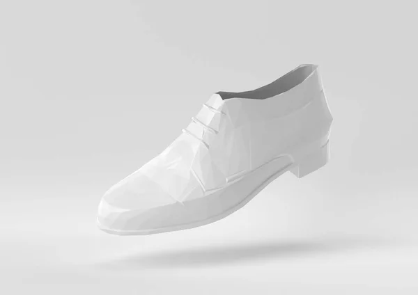 Белая Обувь Плывет Белом Фоне Минимальная Идея Творческая Стиль Оригами — стоковое фото