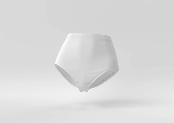 Witte Shorts Witte Achtergrond Minimaal Concept Idee Creatief Monochroom Weergave — Stockfoto