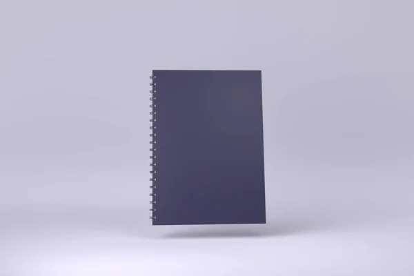 Notebook Floating Purple Background Minimal Concept Idea Creative Render — Stock Photo, Image