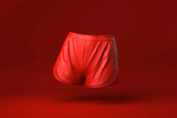 Red Shorts in red background. minimal concept idea creative. monochrome. 3D render.