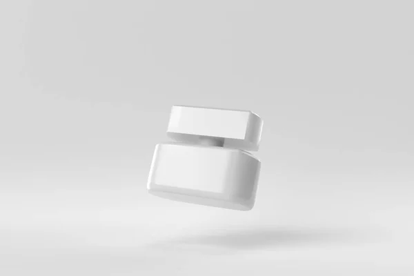 Bottle Essence Perfume White Background Minimal Concept Monochrome Render — Stock Photo, Image