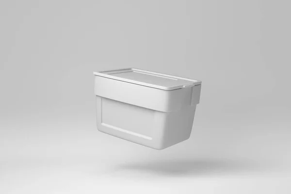 Ijskast Handkoelkast Geïsoleerd Witte Achtergrond Minimaal Concept Monochroom Weergave — Stockfoto
