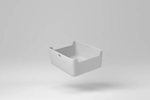 Коробка Зберігання Документів Білому Тлі Мінімальна Концепція Монохромний Візуалізація — стокове фото