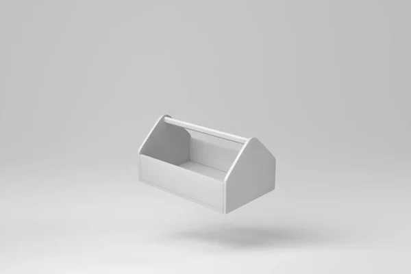 Gereedschapskist Geïsoleerd Witte Achtergrond Minimaal Concept Monochroom Weergave — Stockfoto