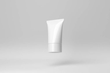 Cilt bakımı ürün sunumu için beyaz arka planda kozmetik ürün görüntüsü. 3 Boyutlu Hazırlama.