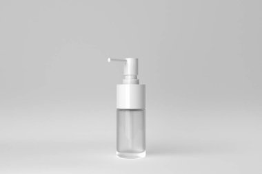 Cilt bakımı ürün sunumu için beyaz arka planda kozmetik ürün görüntüsü. 3 Boyutlu Hazırlama.