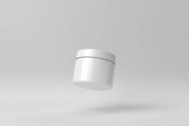 Cilt bakımı ürün sunumu için beyaz arka planda kozmetik ürün görüntüsü. 3 Boyutlu Hazırlama.