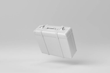 Beyaz arka planda klasik valizler. Eski antika deri bavullar. 3 Boyutlu Hazırlama.