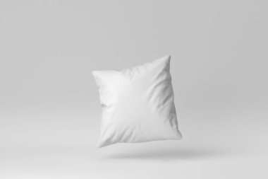 Beyaz arka planda boş yumuşak yastık. Minimum konsept. 3 Boyutlu Hazırlama.