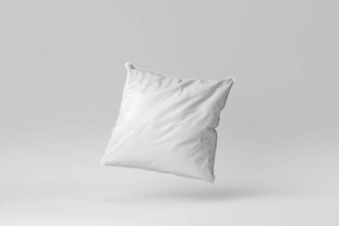 Beyaz arka planda boş yumuşak yastık. Minimum konsept. 3 Boyutlu Hazırlama.