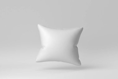 Beyaz arka planda boş yumuşak yastık. Minimum konsept. 3 Boyutlu Hazırlama.