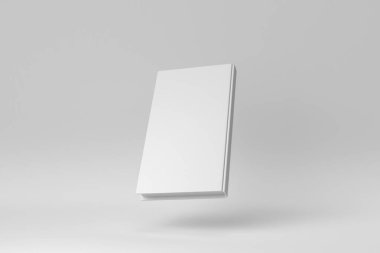 Beyaz arka planda kitap kapağı kapatma. Model sahnesi için. 3 Boyutlu Hazırlama.