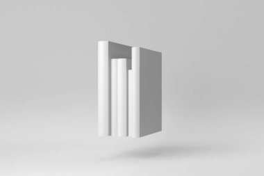 Beyaz arka planda bir yığın kitap. Model sahnesi için. 3 Boyutlu Hazırlama.