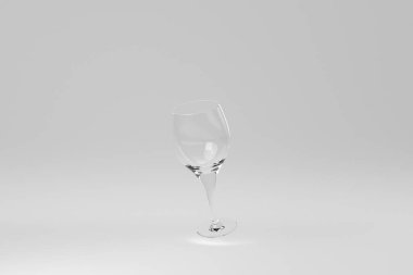 Beyaz arka planda boş şarap kadehi. Tasarım Şablonu, Mock up up. 3 Boyutlu Hazırlama.