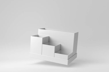 Beyaz arka planda araç kutusu. Tasarım Şablonu, Mock up up. 3 Boyutlu Hazırlama.