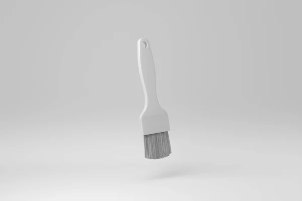 Paint Brush Isolated White Background Minimal Concept Monochrome Render — Stock Photo, Image