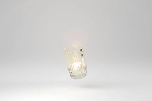 Luxo Iluminação Vela Perfume Aromático Fundo Branco Para Criar Romântico — Fotografia de Stock