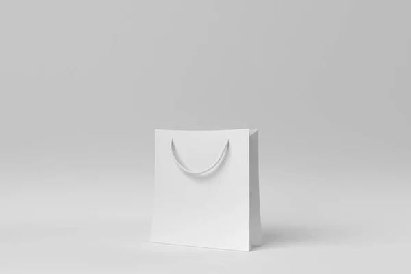 Торговий Паперовий Мішок Білому Тлі Мінімальна Концепція Візуалізація — стокове фото