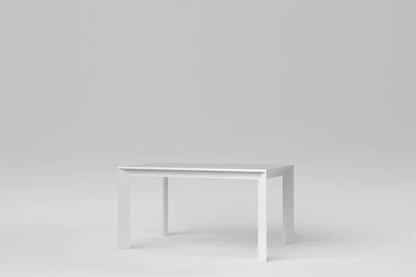 白色背景的桌子 最小的概念 3D渲染 — 图库照片