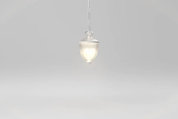 Deckenlampe Auf Weißem Hintergrund Minimalkonzept Renderer — Stockfoto