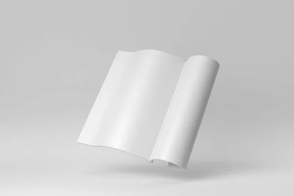 Mockup Του Άνοιξε Βιβλίο Λευκό Φόντο Ελάχιστη Έννοια Απόδοση — Φωτογραφία Αρχείου