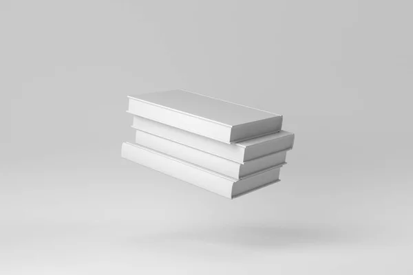 Montón Libros Sobre Fondo Blanco Para Una Escena Maqueta Renderizado — Foto de Stock