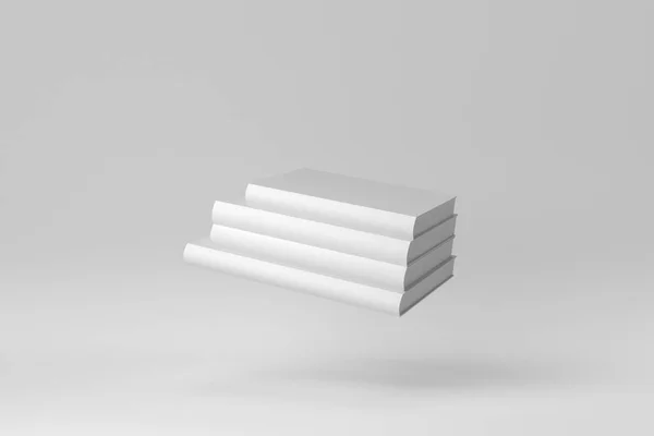 Pilha Livros Sobre Fundo Branco Para Cena Mockup Renderização — Fotografia de Stock