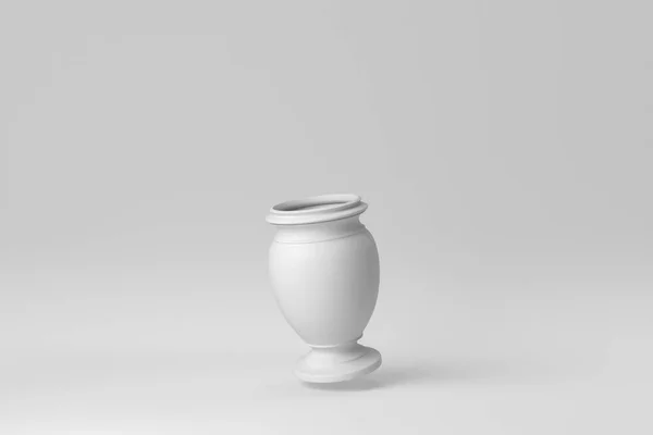 Keramická Váza Bílém Pozadí Minimální Koncept Vykreslení — Stock fotografie