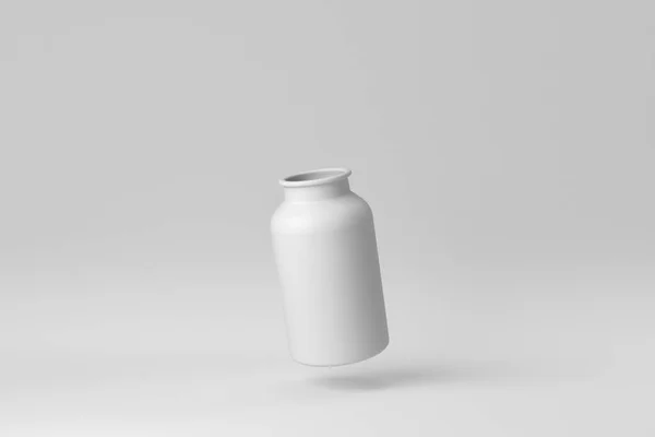 Vas Keramik Pada Latar Belakang Putih Konsep Minimal Render — Stok Foto
