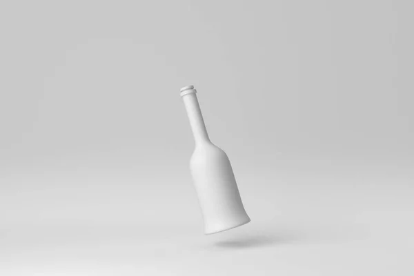 Garrafa Vinho Mock Fundo Branco Conceito Mínimo Renderização — Fotografia de Stock