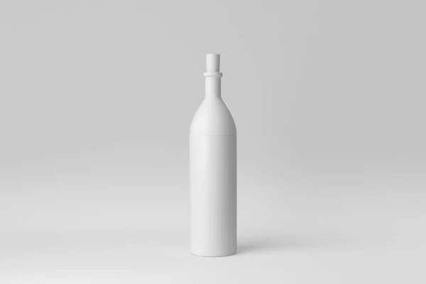 Wine Bottle Mock Sfondo Bianco Concetto Minimale Rendering — Foto Stock