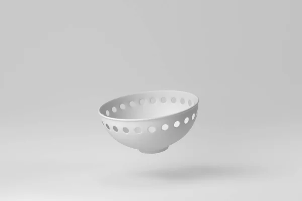 White Ceramics Bowl White Background Design Template Mock Render — Stock Photo, Image