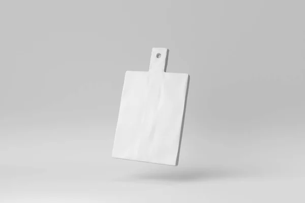 Planche Découper Bois Sur Fond Blanc Papier Concept Minimal Rendu — Photo