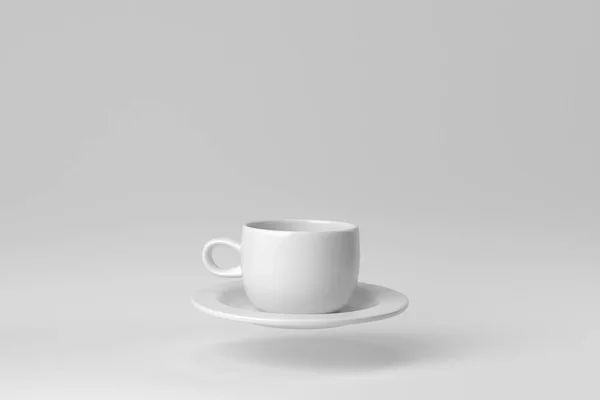 Ένα Φλιτζάνι Καφέ Λευκό Φόντο Πρότυπο Σχεδιασμού Mock Απόδοση — Φωτογραφία Αρχείου