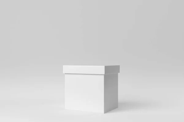 Krabice Bílém Pozadí Navrhnout Šablonu Posmívat Vykreslení — Stock fotografie