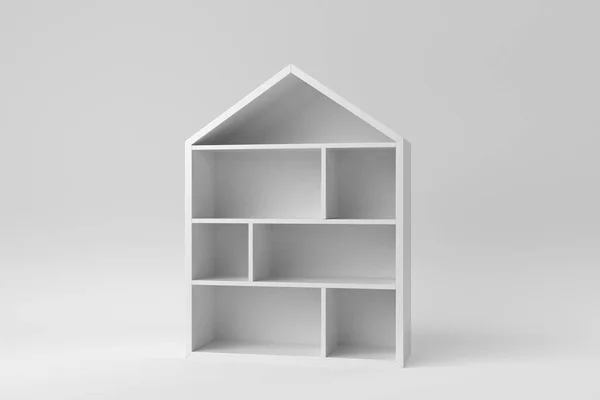 Holzregale Für Einen Teenager Auf Weißem Hintergrund Design Template Mock — Stockfoto