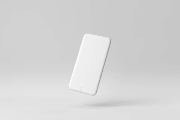 Tela Vazia Telefone Inteligente Fundo Branco Modelo Design Preparem Renderização — Fotografia de Stock