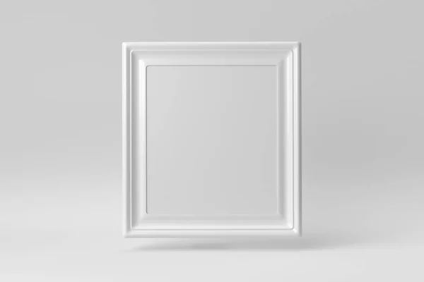 Empty White Picture Frame White Background Design Template Mock Render Stock Photo