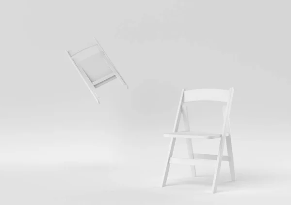 Chaise Confortable Bois Blanc Sur Fond Blanc Idée Concept Minimal — Photo