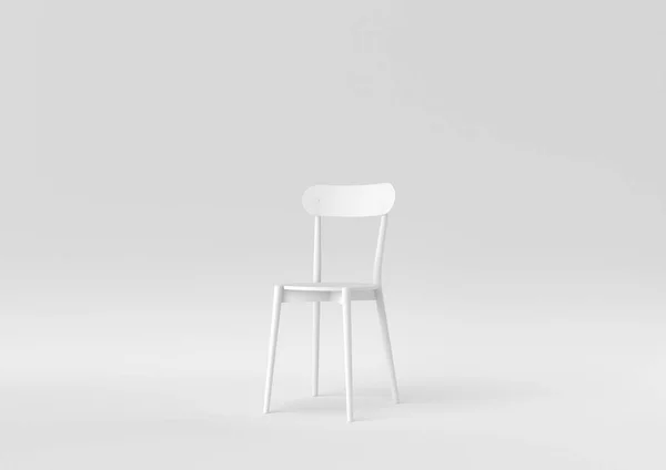 Weißer Moderner Stuhl Auf Weißem Hintergrund Minimale Konzeptidee Monochrom Darstellung — Stockfoto