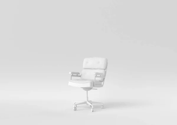 White Office Chair White Background Minimal Concept Idea Monochrome Render — Stock Photo, Image