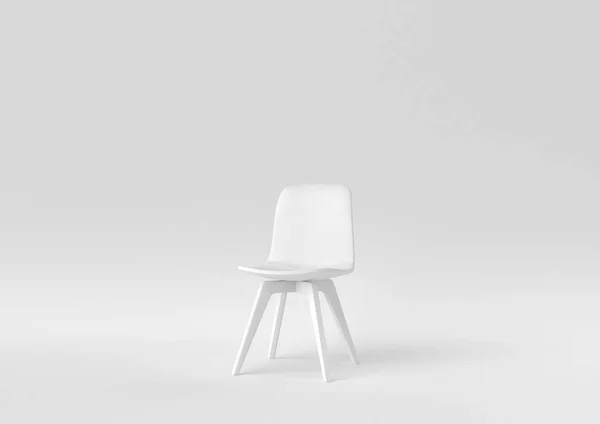 Chaise Moderne Blanche Sur Fond Blanc Idée Concept Minimal Monochrome — Photo