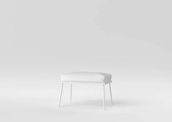White Modern Bench White Background Minimal Concept Idea Monochrome Render — Stock Photo, Image
