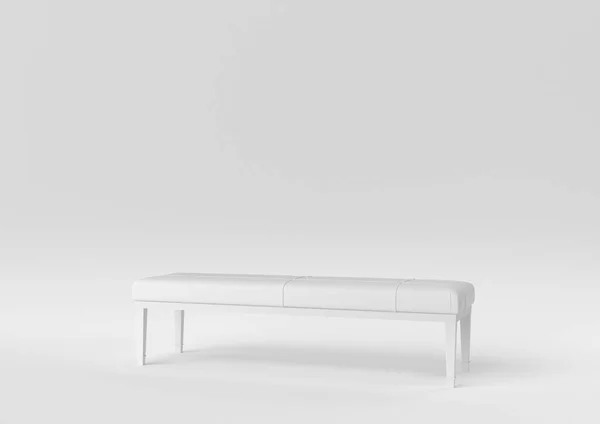 Banc Moderne Blanc Sur Fond Blanc Idée Concept Minimal Monochrome — Photo